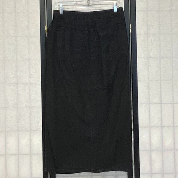 Shein Black Denim Pencil Skirt 6 Midi High Side Slit Stretch Jeans - Picture 8 of 14